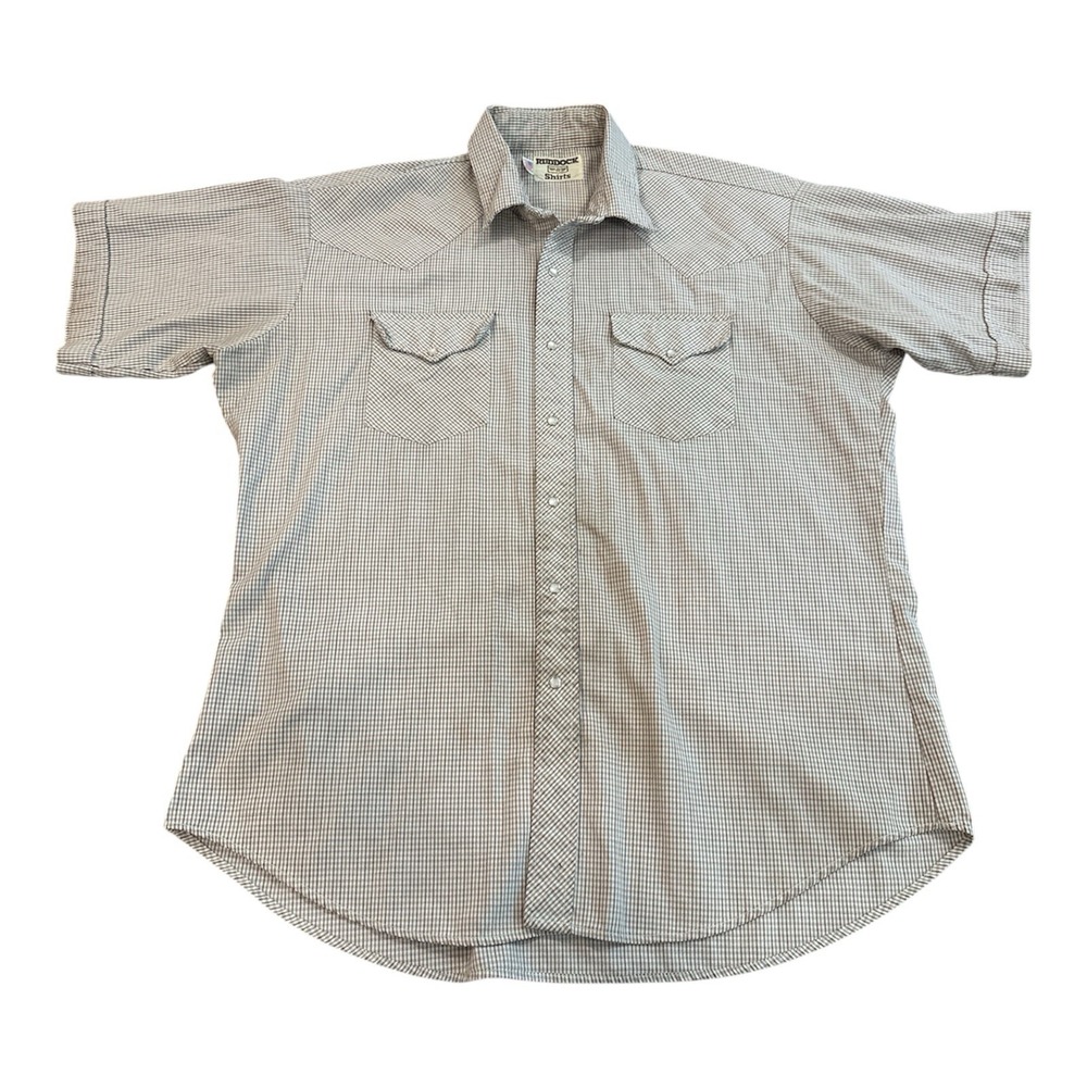 Ruddock Shirts Pearl Snap Dress Shirt Mens XL White Rodeo Cowboy Western Striped